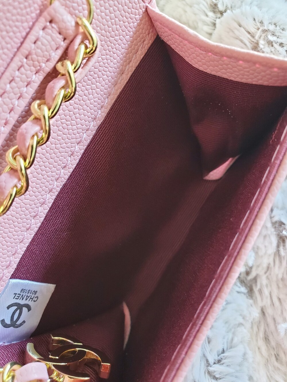 Pink Quilted Leather Chain Crossbody Wallet Mini Handbag Luxury Designer Style - Picture 8 of 8
